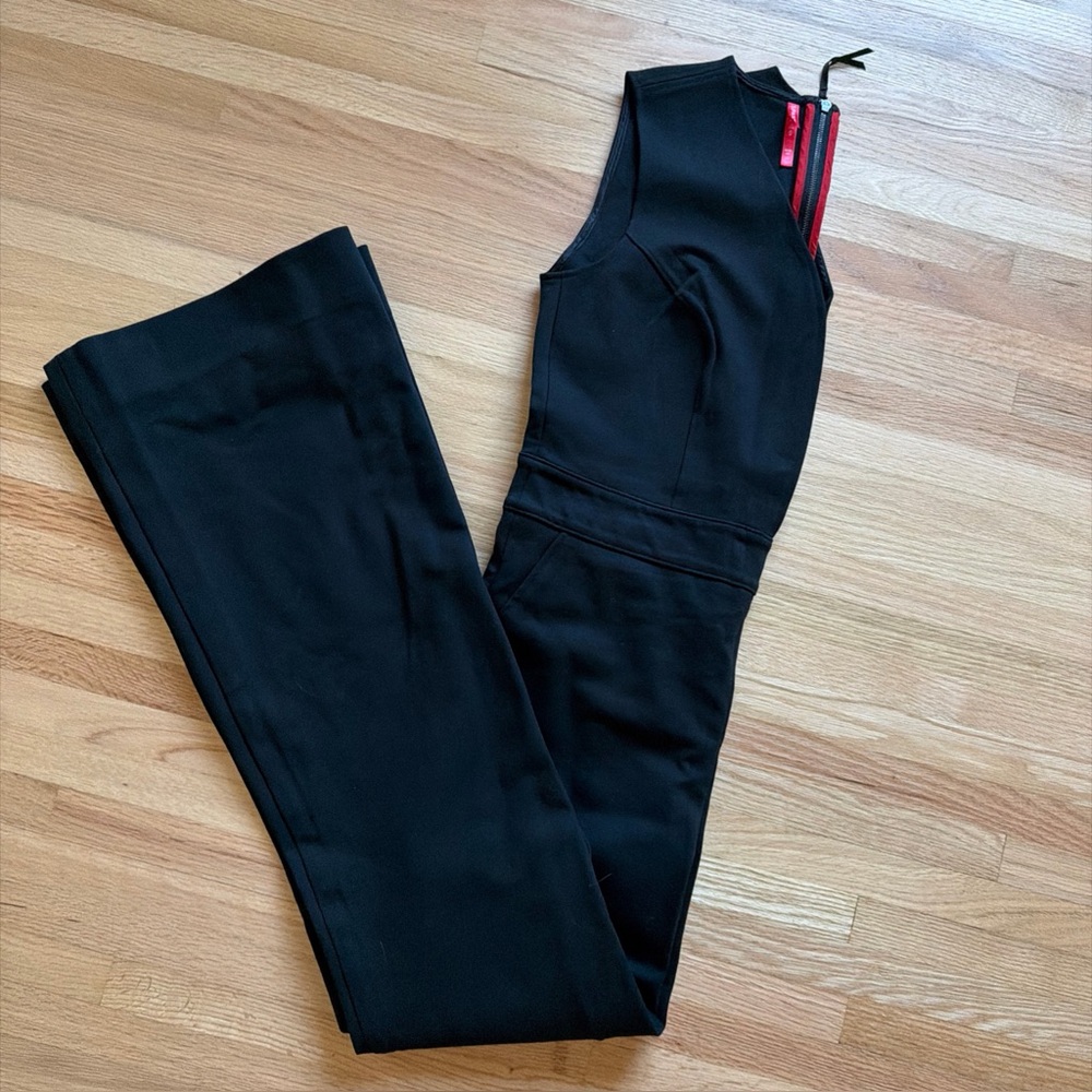 SPANX The Perfect Jumpsuit Sleeveless Back Zip Black Medium NWT Pantsuit Ponte - Picture 5 of 7